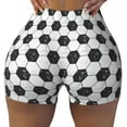 thumbnail image 2 of Rateoe Soccer Printed Power Workout Shorts for Women Tummy Control Squat Proof Ribbed Thick Seamless Scrunch Active Short-Large, 2 of 8