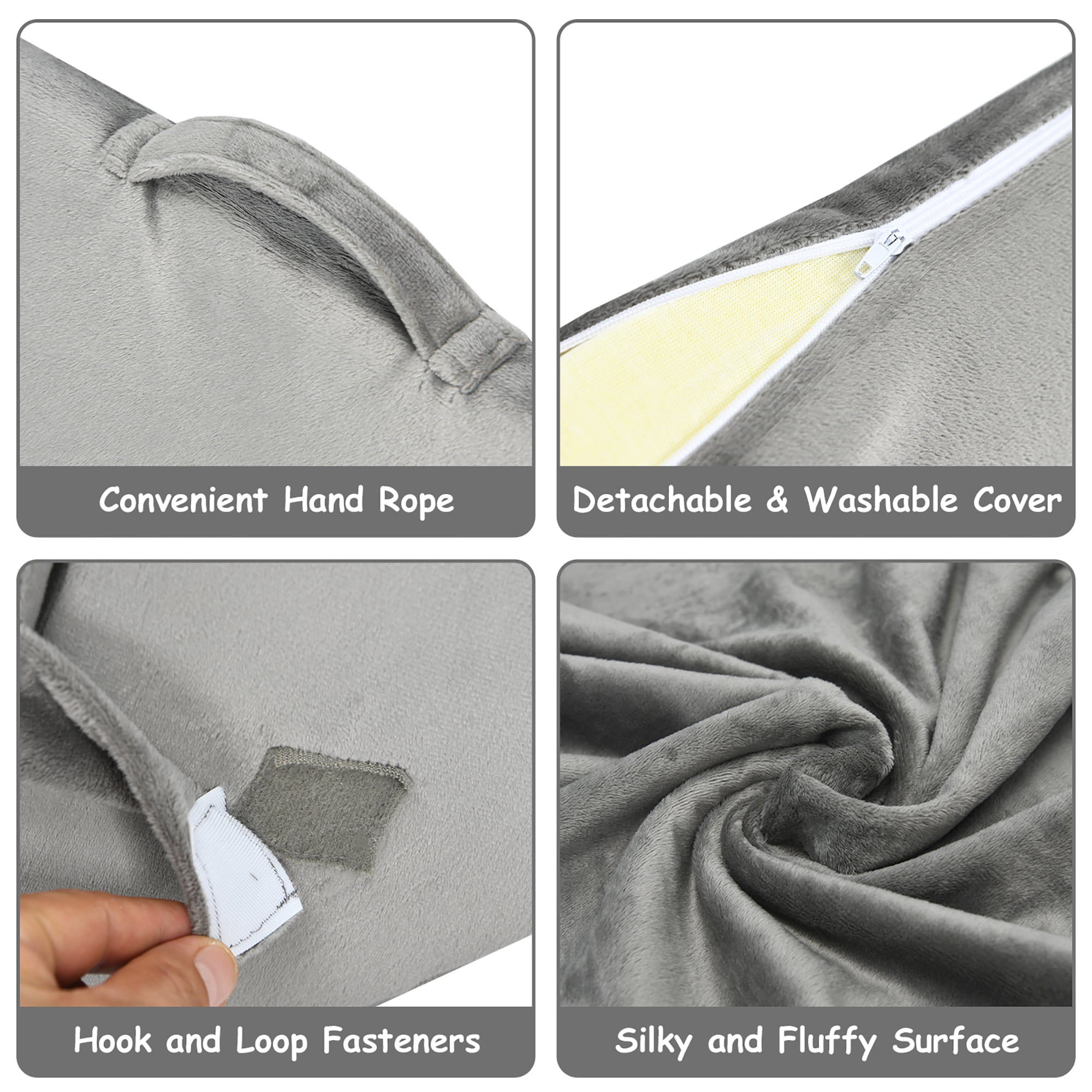 Costway Bed Wedge Pillow Adjustable Neck Back Support Memory Foam Headrest Gray