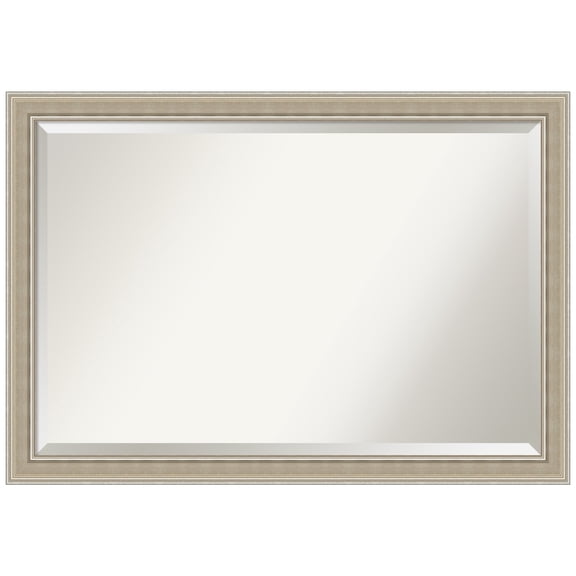 Amanti Art Mezzo Silver Beveled Wood Wall Mirror 27.5 x 39.5 in.