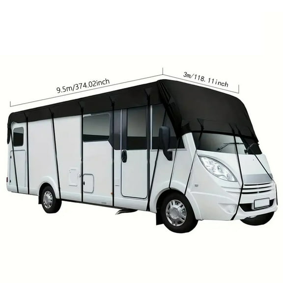 Heavy-Duty Rv Roof Cover, Windproof Rainproof Snowproof with Uv Protection for Campervans, Easy Install & All-Weather Protection(31.2ftx10.8ft)