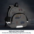 thumbnail image 5 of RMDQTR Adorable Ear-Print Backpack with Reflective Strip and Anti-Lost Leash Adjustable Shoulder Straps Mini Travel Backpack Cute Construction Vehicles Pattern, 5 of 7