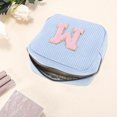 thumbnail image 3 of Unique Bargains 1 Pc Letter m Pattern Makeup Bag for Travel Blue Corduroy, 3 of 6