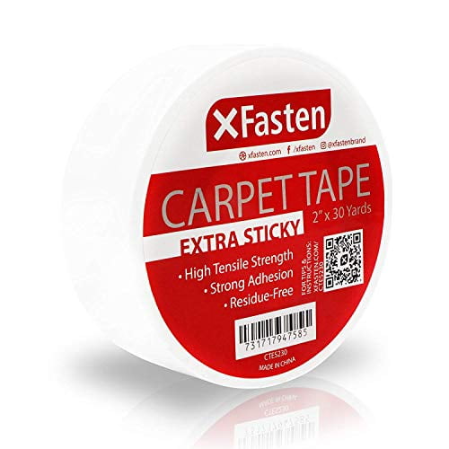 XFasten Super Strong Double Sided Carpet Tape Extra Sticky, 2-inch by ...