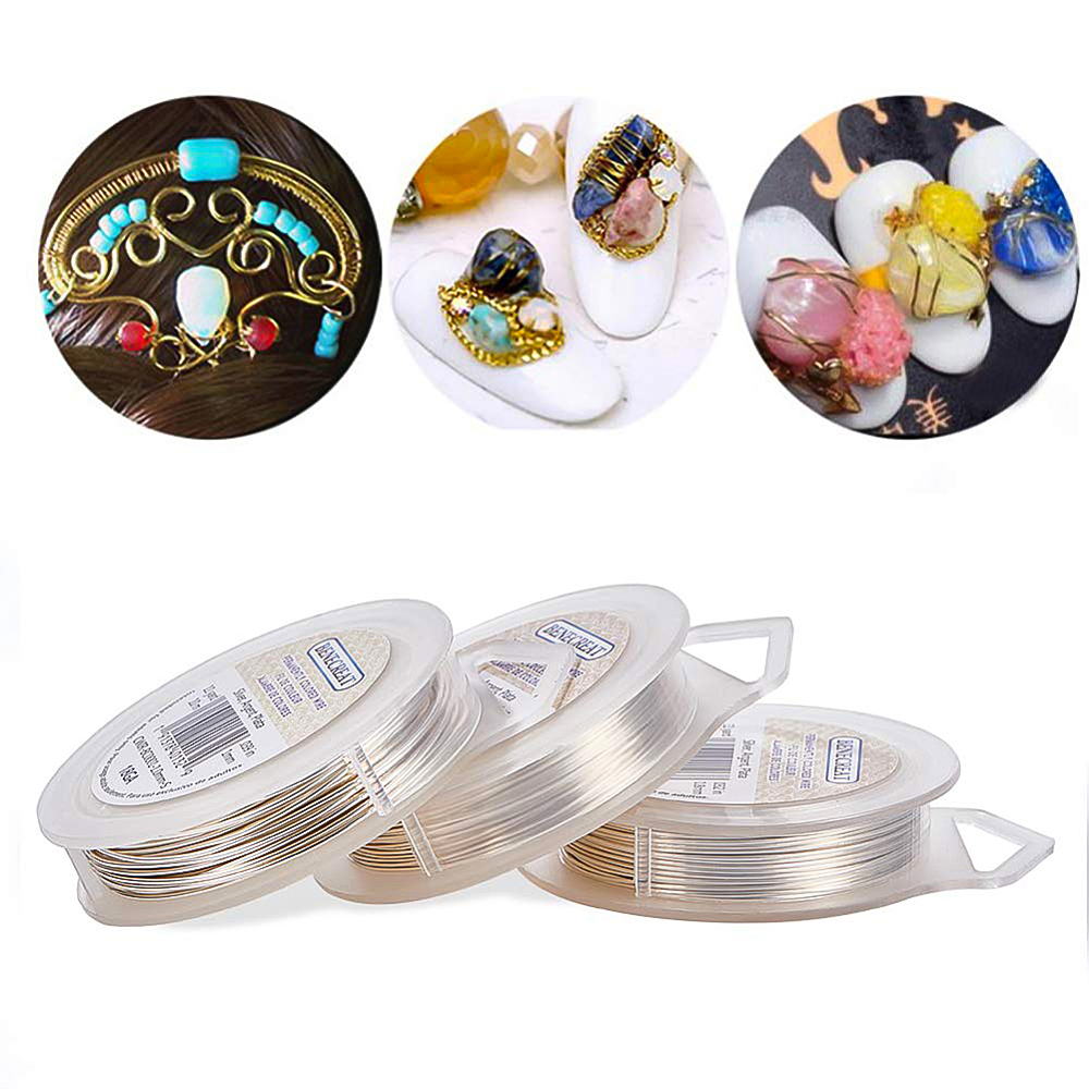 1 Set Round Copper Wire for Jewelry Making Silver 18 Gauge 1mm 3 rolls/set