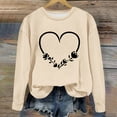 thumbnail image 1 of Qiopertar Mode Femmes T-Shirt à Manches Longues Col Rond Imprimé Chandail en Molleton Blouse Hauts Offres de la Semaine Liquidation à Moins de 5$ jusqu'à 90 % de Réduction, 1 of 4