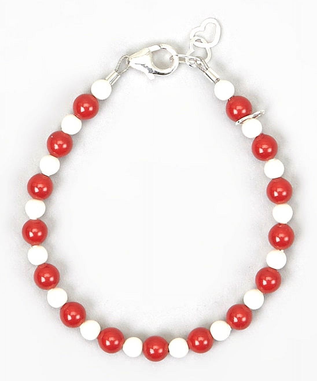 Red and White Coral Pearls Beaded Bracelet