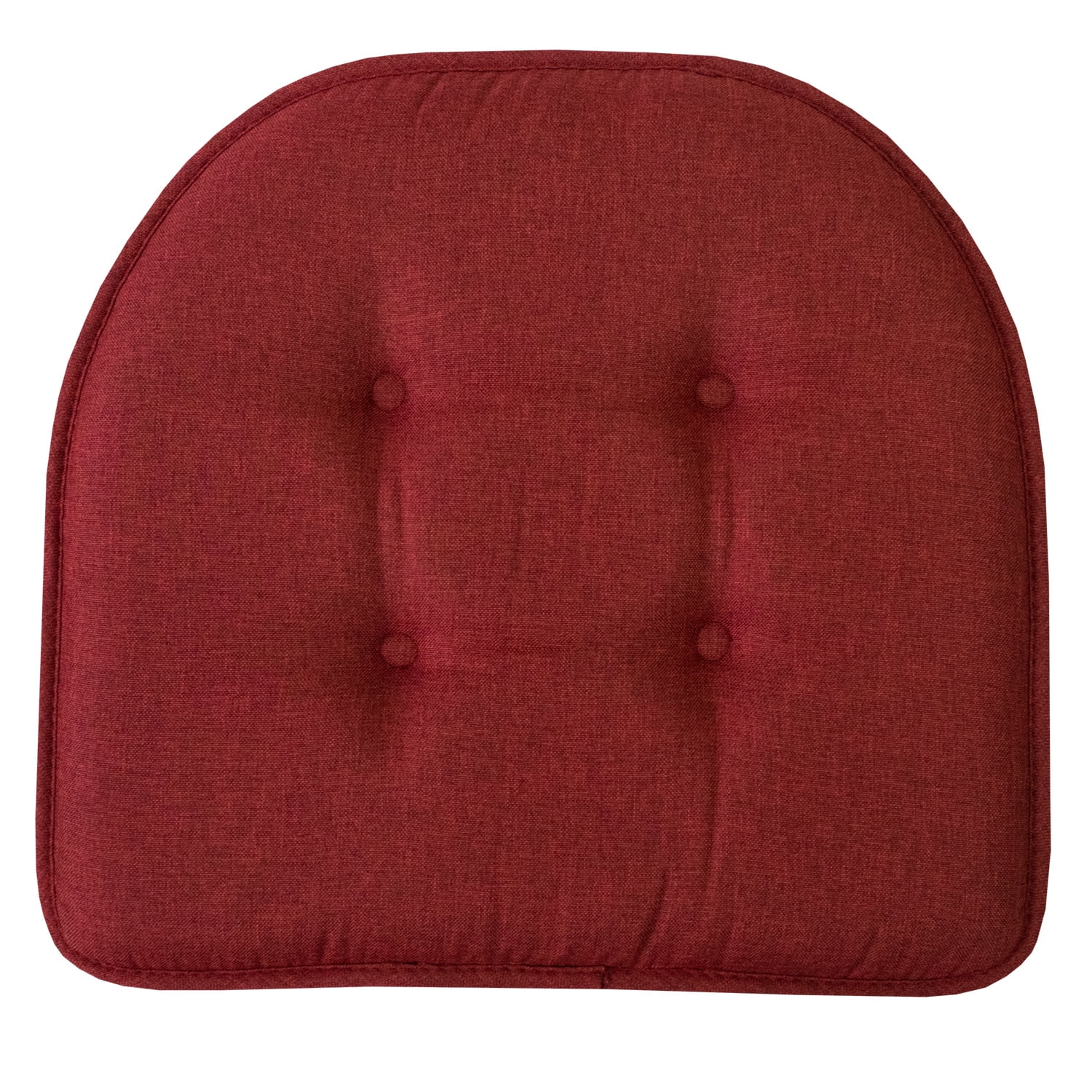 U-Shaped Memory Foam No Slip Back 16 x 16 Chair Pad Cushion 4 Pack - Wine