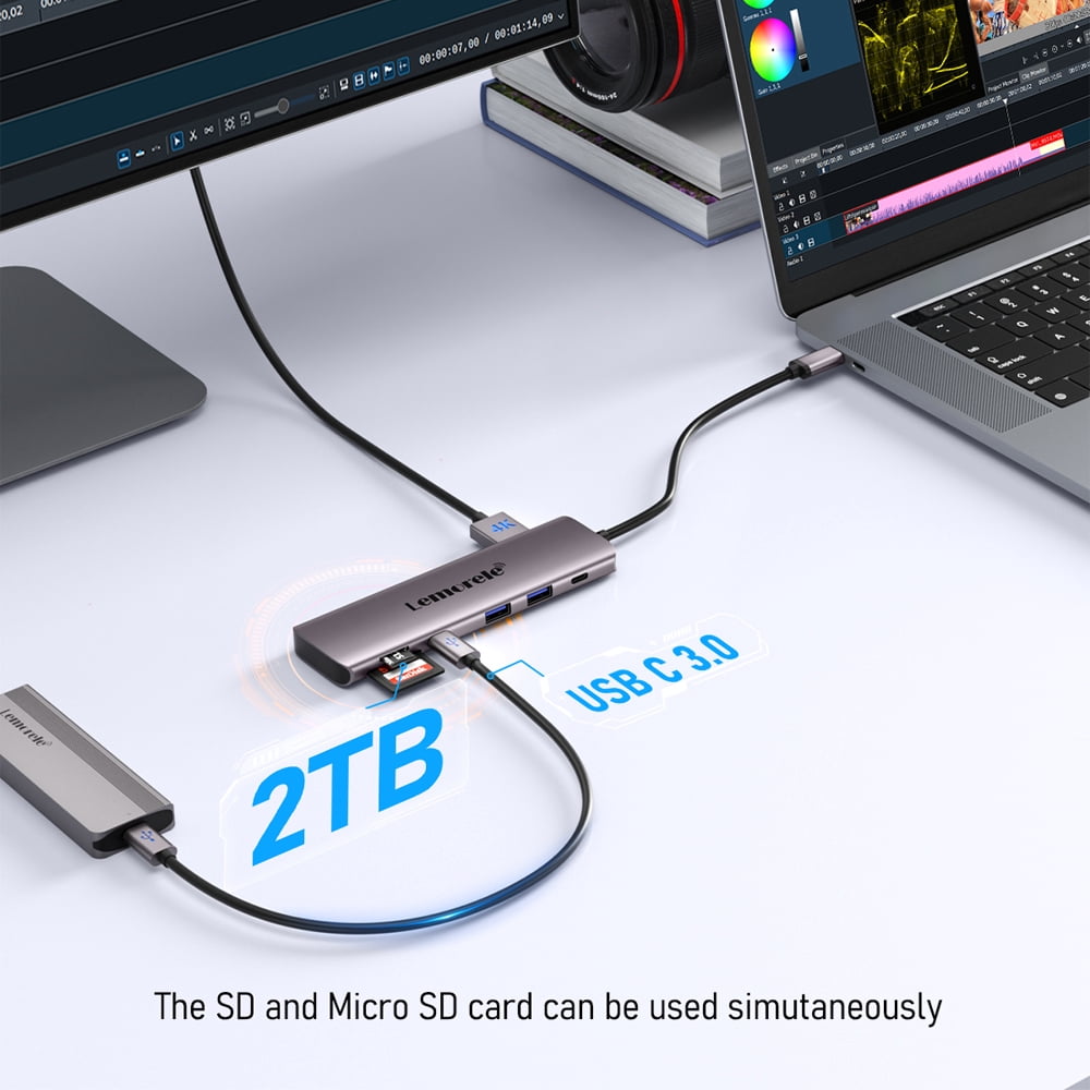 Lemorele USB C Docking Station, 10 in 1 USB C Aluminum Case Adapter with 4K Dual HDMI ,USB 3.0/2.0 Data Port, SD/TF, PD 100W, USB C Hub for Windows/mac/switch Clearance