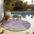 thumbnail image 6 of Addison Rugs Chantille Indoor/Outdoor Transitional Watercolors Purple Washable Round Rug, 8' x 8', 6 of 6
