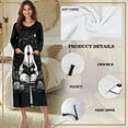 thumbnail image 6 of Xoenoiee Ghost Book Print Women Zipper Robe Long Sleeves Loungewear Dress Halloween Full Length Sleepwear Pockets Housecoat Nightgown Long Bathrobe, S, 6 of 7