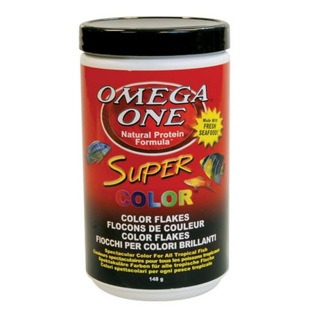 Omega One Freshwater Fish Flakes, plus Super Color, 5.3 oz