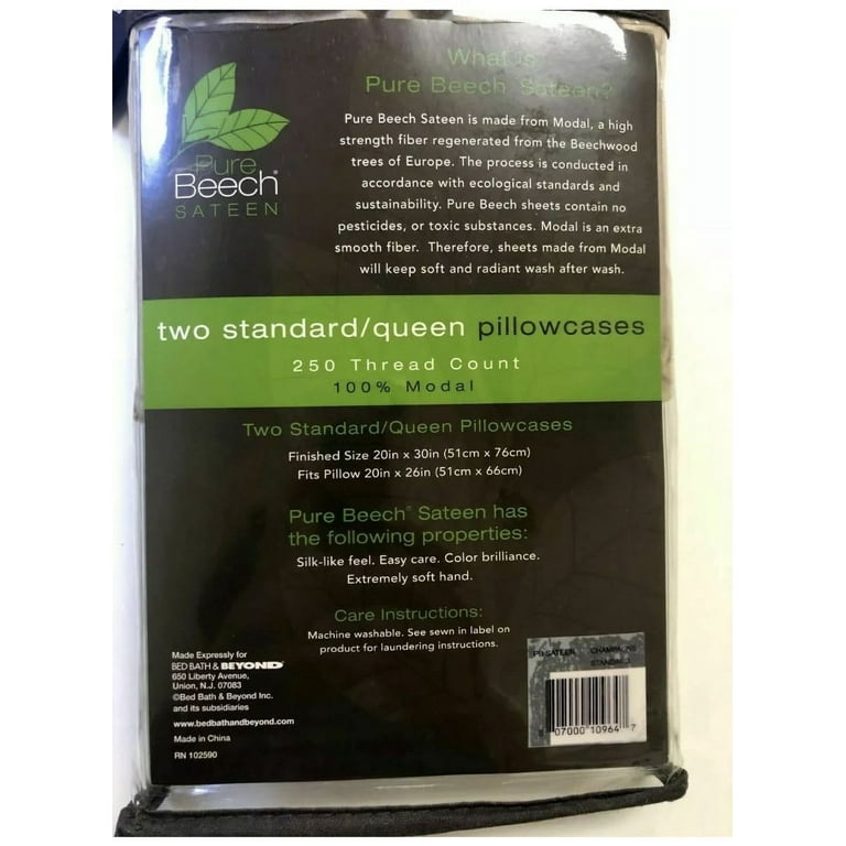 BedbathBeyond Pure Beech 100 Modal Sateen Pillow Case 2pc Standard Size 20x30