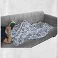 thumbnail image 6 of Indigo Soft Flannel Fleece Throw Blanket, Summer Theme Watercolor Blurry Hand Drawn Buds Flowers Roses Seem Image, Cozy Plush for Indoor and Outdoor Use, 70" x 90", Pale Blue and White, by Ambesonne, 6 of 6
