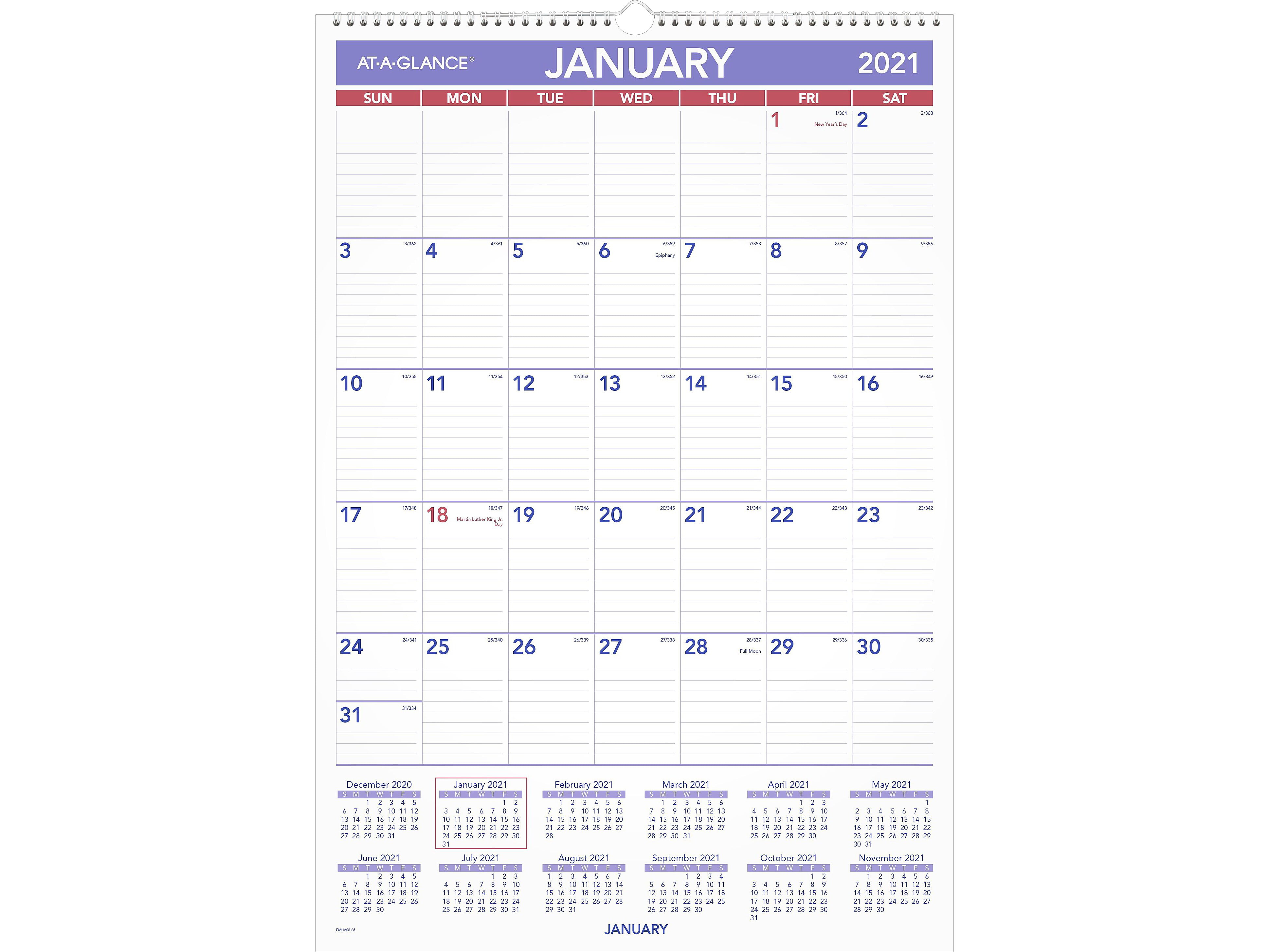 2021 Wall Calendar by AT-A-GLANCE Monthly 15 x 12 DMWTE82821 Tropical Escape Medium 