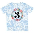 thumbnail image 3 of Inktastic 3rd Birthday Floral Wreath 3 Year Old Girl Girls Toddler T-Shirt, 3 of 5