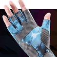 thumbnail image 3 of TELOLY Fishing Gloves Ice Silk Material Sun Gloves Uv Protection & Anti-Sting Fingerless Gloves for Men Women Blue, 3 of 4