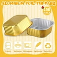 thumbnail image 4 of 50 Pieces 10 oz Aluminum Foil Baking Cups with Lids Square Baking Cups Disposable Baking Cake Pan Cupcake Cups for Food Brownie Pudding Desserts Baking Kitchen, Freezer-Safe, 4 of 7