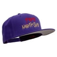 thumbnail image 5 of Fear Nothing Embroidered Wool Blend Flat Visor Pro Style Snapback Cap - Purple OSFM, 5 of 5