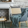 thumbnail image 5 of Ox Bay Daniel 20" x 20" Denim/Tan Striped Jute Blend Adult Decorative Throw Pillow Cover, 5 of 9