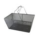 thumbnail image 3 of Cesta de compras de malla de alambre con asa, contenedor de hierro, organizador de almacenamiento portátil resistente multiusos para tiendas y Negro, 3 of 8