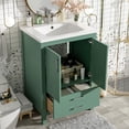 thumbnail image 3 of Miekor Furniture 24" Bathroom Vanity with Ceramic Sink Combo, Modern Freestanding Storae Cabinet with Silver Handles, Soft Closing Doors 26443, 3 of 12