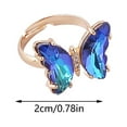 thumbnail image 2 of Guodhu Butterfly Crystal Ring for Women Bolo Adjustable Womens Ring Trendy, Y2K Dainty Butterfly Jewelry Gifts, 2 of 2