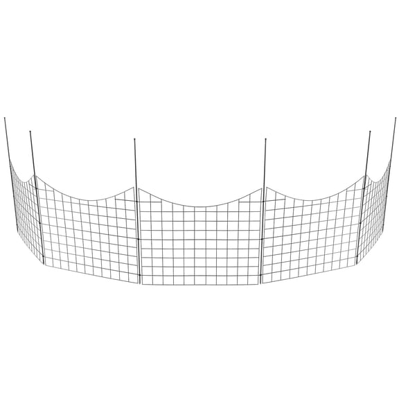 36.6"H x 29.5"L Metal Garden Fence, 5 Pack Animal Barrier, 2.5" Spike Spacing, Decorative Underground Fencing for Yard Patio