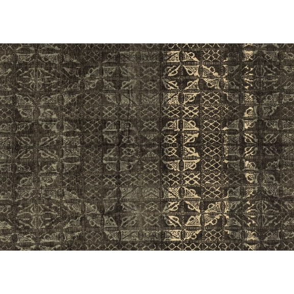 Ahgly Company Indoor Rectangle Abstract Brown Modern Area Rugs, 3' x 5'