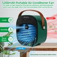 thumbnail image 2 of Aire acondicionado portátil: enfriador de aire personal recargable de 5200 mAh con 3 velocidades de duración de 5 a 10 horas, mini ventilador de aire acondicionado silencioso, ventilador de escritorio, 2 of 5