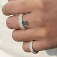 thumbnail image 2 of 2.00Ct Round Cut Lab Created Diamond Full Eternity Men's Wedding Ring Band 14K White Gold Plated Silver, 2 of 3