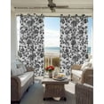 thumbnail image 4 of Black Flower Blackout Curtains 45 Inches Long, Vintage Farmhouse Boho Leaf Spring Plant Thermal Insulated Black Out Curtains, Small Darkening Window Curtain Drapes for Cafe Bedroom 42"x45" 2 Panels, 4 of 8