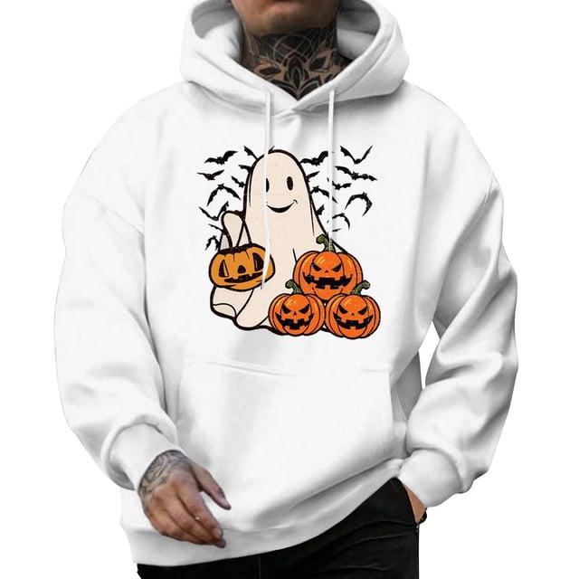 toraway Sweatshirts Col Rond Men Rayé Hiver Mens Mode Décontracté Partie Imprimée Pull à Capuche Manches Longues m