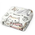 thumbnail image 5 of YIVIOYIL Cute Cartoon Cat Blanket–Soft Cozy Flannel Throw – Perfect For Cat Lovers, Couch Bed Room Decor,or Gift 50x40, 5 of 6