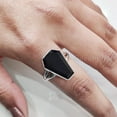 thumbnail image 6 of Coffin Shape Black Onyx Ring, Natural Black Onyx Ring, December Birthstone, Womens Ring, Coffin Ring, 925 Sterling Silver, Christmas, Handmade, Statement Jewelry, Coffin Shape Gemstone Ring, 6 of 7
