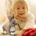 thumbnail image 3 of YATAV Realistic Dutch Rabbit Stuffed Animal - Lifelike Detail - Cherished Companionship - Birthday Christmas Gift - Gray 8 Inches, 3 of 5