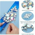 thumbnail image 4 of Flower Rhinestone Applique with Metal Chain Back AB Color Patch 3.9x7" Platinum Claw Rhinestone Appliques Wedding Floral Rhinestone Patches for Bridal Dress DIY Garments Decor colorful, 4 of 6