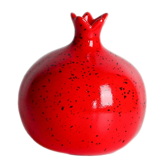 Tnarru Pot de Plante Hydroponique en Forme de Grenade Vase à Fleurs Support de Plantes Organisateur de Bureau Vase en Céramique Vase à Bourgeons pour Maison Fête Rouge
