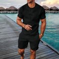 thumbnail image 2 of NAFUU Mens Summer Track Suits Mens Short Sets 2 Piece Outfits Fashion Summer Tracksuits Casual Short Sleeve T-Shirt And Shorts Set Comfort Athletic Suit, 2 of 9