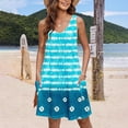 thumbnail image 4 of GaThRRgYP Dresses for Women Plus Size Summer,Women's Casual Sundress with Pockets Summer Boho Beach Dress Floral T-Shirts Dress Neck Loose Tank Dresses, 4 of 6