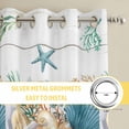 thumbnail image 6 of Vintage Beach Coastal Kitchen Curtains Window Panels, Nautical Shell Starfish Coral Summer Insulated Window Treatment Curtain, Grommet Curtains for Bedroom/Living Room/Bathroom, 2 Piece 52"Wx63"L, 6 of 8