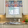 thumbnail image 2 of Yayeee Kitchen Valance Rod Pocket 54" x 18" Living Room Window Curtain, Blue Art Pattern, 2 of 6