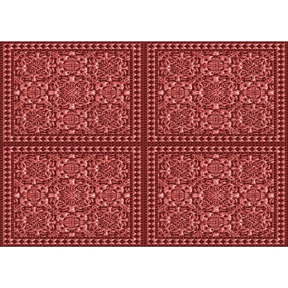 Ahgly Company Indoor Rectangle Patterned Cranberry Red Area Rugs, 8' x 12'