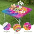 thumbnail image 4 of Rainbow Tie Dye Floral Pattern Square Fitted Tablecloth with Elastic Edge,Square Table Cover,Washable Elastic Table Cover for Home Kitchen Party Decor 36"x36", 4 of 6