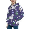 thumbnail image 2 of Picia Cute Dog Pattern Youth Hoodie - Warm Pullover Sweatshirt with Kangaroo Pocket, Ideal for Boys and Girls-Small, 2 of 6