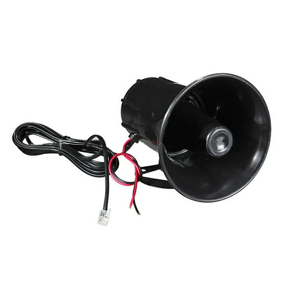 WHAMVOX 12V 7 Sounds Tone Horn Loud Alarm Motorcycle Car Loudspeaker (Black)