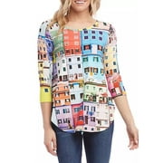 Karen Kane Women's 3/4 Sleeve Shirt Tee White Size S