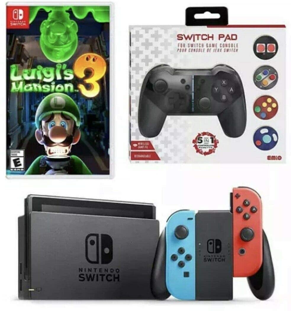 Nintendo Switch Luigi's Mansion Game & Switch Pad Bundle: Nintendo 32GB Console with Neon Joy-Co, Luigi's Mansion 3 Game, Emio 5-in-1 Switch Pad - Walmart.com
