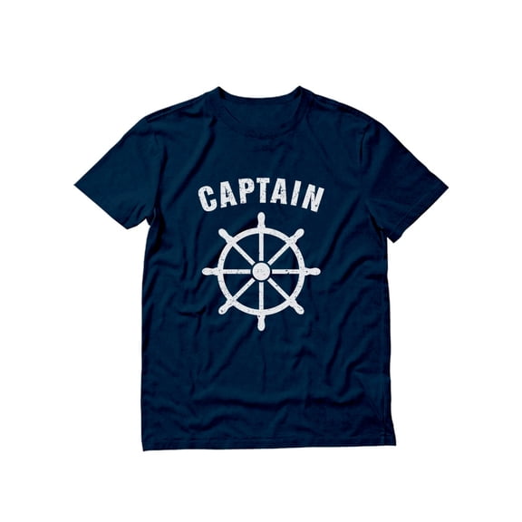 Captain Shirt Dad Outfit Fathers Day Gift T-Shirt for Husband Captain of the House Navy Small