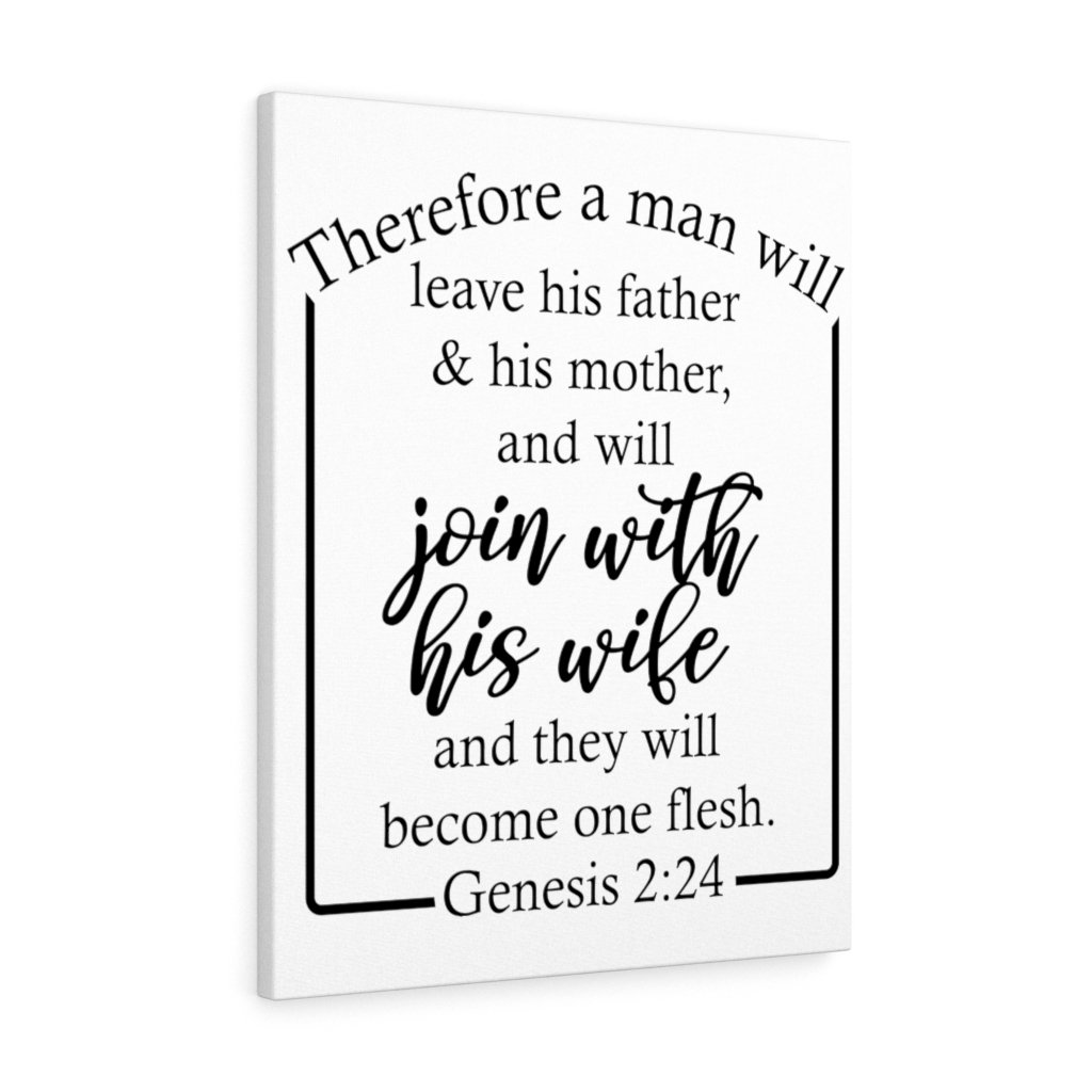 Scripture Canvas Become One Flesh Genesis 2 24 Christian Wall Art Bible Verse Print Ready To Hang Walmart Com