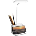 thumbnail image 1 of Lámpara de Escritorio LED, Lampara de Escritorio Recargable con Portalápices y Soporte para Celular, 3 Colores y Brillo Regulable Continua, Control Táctil, 1 of 4